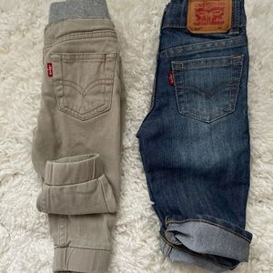 2 pairs Levi’s pants/denim and Khaki size 12 month
